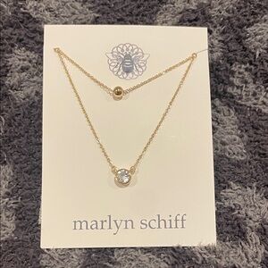 Marlyn Schiff Gold and Crystal Necklace Duo